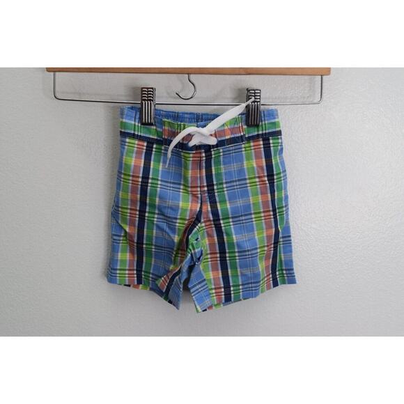 New Janie and Jack Boy Swimsuit Bathing Suit Swim Trunks Trunk Plaid 6 to 12 - Picture 1 of 3
